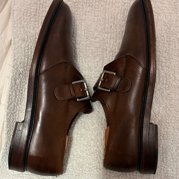Allen Edmonds Brown Leather Monk Strap Dress Loafers - Picture 4 of 12
